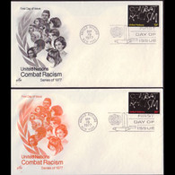 UN-NEW YORK 1977 - FDCs - 287-8 Combat Racism - Covers & Documents