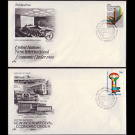 UN-NEW YORK 1980 - FDCs - 316-7 New Economic Order - Lettres & Documents