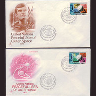 UN-GENEVA 1975 - FDCs - 46-7 Outer Space - Lettres & Documents