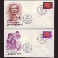 UN-GENEVA 1975 - FDCs - 48-9 Intl.Women Year - Briefe U. Dokumente