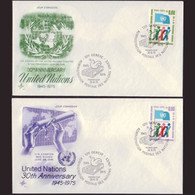 UN-GENEVA 1975 - FDCs - 50-1 UN 30th - Covers & Documents