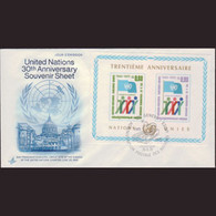 UN-GENEVA 1975 - FDC - 52 S/S UN 30th - Cartas & Documentos