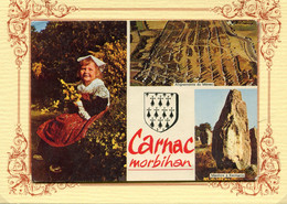 ***  CARNAC  *** MULTIVUES  MENHIRS ET PETITE FILLE EN COIFFE *** - Carnac