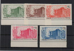 !!! PRIX FIXE : GUINEE, SERIE BASTILLE N°153/156 NEUVE ** BORD DE FEUILLE, N°155 AVEC FAISCEAU TRONQUE - Nuovi