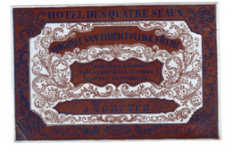1845 Litho Handpers   Hotel Des Quatre Seaux      Virginie Van Trichtveld & Frère Ecuries & Remises à Lokeren 10,5 X7 Cm - Porcelaine
