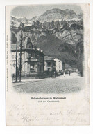 WALENSTADT Bahnhofstrasse Mit Den Churfirsten Animée Gel. 1901 Spez. Stempel Verkehrsverein - Walenstadt