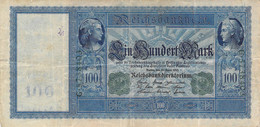 100 Mark 1910 VG/G (IV) KN-NR G-5738403 Siegel Grün - 100 Mark