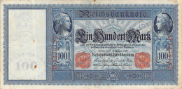 100 Mark 1910 VG/G (IV) KN-NR D-1238124 Siegel Rot - 100 Mark