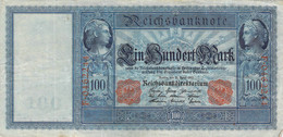 100 Mark 1910 VG/G (IV) KN-NR F-0462244 Siegel Rot - 100 Mark