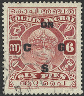 Cochin(India). 1933-38 Mahraja Rama Varma III. Official. 6p Used SG O35 - Cochin