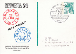 BRD, PP 100 D2/013a, BuSchl. 40,  Frankfurt "Naposta 78", - Postales Privados - Usados