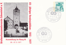 BRD, PP 100 D2/037a, BuSchl. 40,  Schweinfurt,  65 J, Verein - Privatpostkarten - Gebraucht