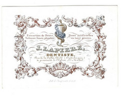 1 Carte Visite J. Lapierre Dentiste Extraction Nettoyer Limer Rue De La Vallée Ouderbergen Eglise St. Michel  12 X8 Cm - Porcelaine