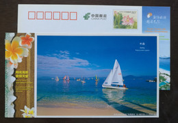Sailing Boat,windsurfing Sports,windsurf,China 2012 Sunny Hainan Island Holiday Paradise Advertising Pre-stamped Card - Tauchen