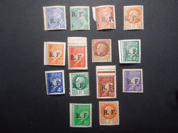 Lot 14 Timbres FRANCE Neufs 1er Choix Guerre 1939/45 Surchargés RF (42) - Sonstige & Ohne Zuordnung