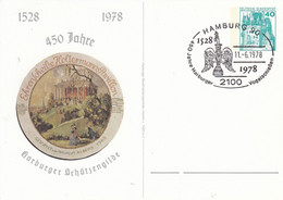 PP 100/97  1528 + 1978 400 Jahre Harburger Schützengilde, Ehren Scheibe, Goldener Holtermanns Pavillon Hamburg 90 - Privé Postkaarten - Gebruikt