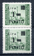 Z2249 ITALIA OCCUPAZIONI ISTRIA Litorale Sloveno 1946 Segnatasse 1 L., MNH**, Sassone N. 8a + 8, Coppia Varietà + Normal - Occup. Iugoslava: Litorale Sloveno