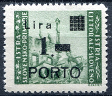 Z2250 ITALIA OCCUPAZIONI ISTRIA Litorale Sloveno 1946 Segnatasse 1 L., MNH**, Sassone N. 8a Varietà, Val. Cat. Sassone: - Joegoslavische Bez.: Slovenische Kusten