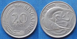 SINGAPORE - 20 Cents 1969 "sword Fish" KM# 4 Independent (1965) - Edelweiss Coins - Singapour
