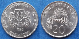 SINGAPORE - 20 Cents 1990 "powder-puff Plant" KM# 52 - Edelweiss Coins - Singapour