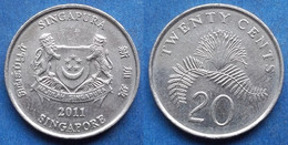 SINGAPORE - 20 Cents 2011 "powder-puff Plant" KM# 101 - Edelweiss Coins - Singapour