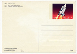 SUISSE => Entiers Postaux (CP) => Space Shuttle / Spacelab - 1 Neuf / 1 Obl. Premier Jour 9/3/2001 BERNE - Enteros Postales