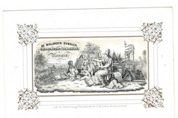 Carte Visite De Malander - Rynvaen Imprimeur Drukker - Libraire à Renaux  Ronse Lithographe Bevernaege   17x11 Cm - Porcelaine