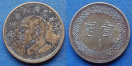 TAIWAN - 1 Yuan Year 83 (1994) Y# 551 Republic Standard Coinage - Edelweiss Coins - Taiwán