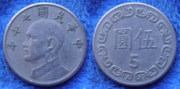 TAIWAN - 5 Yuan 1981 (year 70) Y# 552 Republic Standard Coinage - Edelweiss Coins - Taiwán