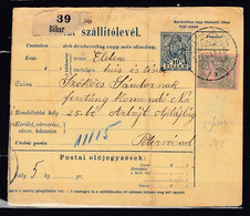 Bulletin D'Expedition Van Bihar Naar Petervarad - Storia Postale