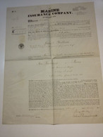 Contrat D'assurance Pour  Steamers  Overland  - Navigation San Francisco à Paris Par Panama Et Chagras 1856 - Documents Historiques