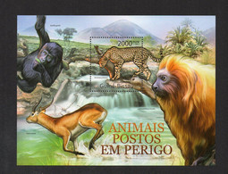 Leopard - Fauna Sheet (Guinea Bissau 2011) MNH (1V0528) - Big Cats (cats Of Prey)