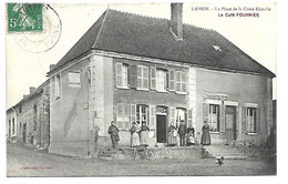 CPA 14 LASSON PLACE DE LA CROIX BLANCHE LE CAFE FOURNIER RARE BELLE CARTE !! - Other & Unclassified