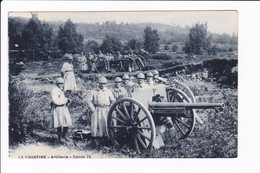 LA COURTINE - Artillerie - Canon 75 - Maniobras