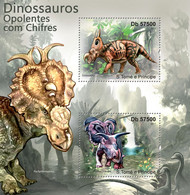 S. TOME & PRINCIPE 2012 - Spectacular Horned Dinosaurs - YT 3844-3845, Mi 4834-4835, Scott 2422 - São Tomé Und Príncipe