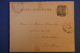 527  ALGERIE FRANCE CARTE RARE PANORAMA 1905 TIMGAD CONSTANTINE A FONTAINEBLEAU CACHET INTERESSANT - Autres & Non Classés
