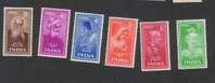 1952 Rabinra Nath Tagore India Mint Hinged White Gum Set Saints And Poets-Meera Bai And Surdass-Ghalib - Unused Stamps