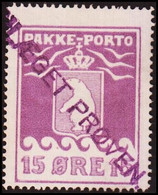 1916. PAKKE PORTO. 15 øre Violet. Thiele. Perf 11 ½.  ANLÆGET PRØVEN. (Michel 8A) - JF411022 - Colis Postaux