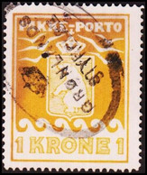 1930.  PAKKE PORTO. 1 Kr. Yellow. Thiele. Perf. 11 ½. Cancelled GRØNLANDS STYRELSE Un... (Michel 11A) - JF411023 - Paketmarken