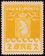 1916. PAKKE PORTO. 2 øre Yellow. Thiele. (Michel 5A) - JF411029 - Parcel Post