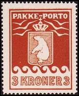 1930. 3 Kr. Brown. Thiele. Perf. 11 ½. Variety Double Upper Frame. (Michel 12A) - JF411038 - Paketmarken