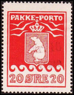 1916. PAKKE PORTO. 20 øre Red. Thiele. Perf 11 ½. Cancelled Nr. 16 Avane. (Michel 9A) - JF411050 - Colis Postaux