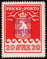 1916. PAKKE PORTO. 20 øre Red. Thiele. Perf 11 ½. Cancelled Nr. 24 Avane. (Michel 9A) - JF411051 - Spoorwegzegels