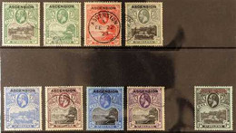 1922 "Ascension" Opt'd Stamps Of St Helena Definitive Set, SG 1/9, Used With Some Tiny Faults, A Very Presentable Set (9 - Ascensione