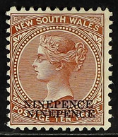 NEW SOUTH WALES 1899 9d On 10d Dull Brown, Variety "surcharge Double", SG 309a, Very Fine Mint. For More Images, Please  - Altri & Non Classificati