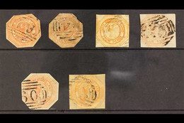 TASMANIA 1853 4d Octagonal, With Plate I First State Bright Red-orange And Another In Bright Brownish Orange, Each Cut T - Altri & Non Classificati