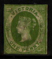 VICTORIA 1857 1d Deep Green Imperf, SG 41a, Unused Without Gum, Small / Touching Margins. Cat £375. For More Images, Ple - Altri & Non Classificati