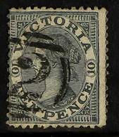 VICTORIA 1863-73 10d Grey (wmk '8') Emergency Printing, SG 119, Fine Used. Scarce. For More Images, Please Visit Http:// - Altri & Non Classificati