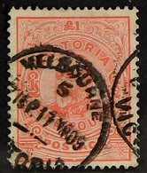 VICTORIA 1905-13 £1 Salmon Perf 12½, SG 431, Very Fine Used Neat Melbourne Postal Cds Cancellations. For More Images, Pl - Andere & Zonder Classificatie