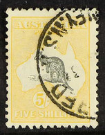 1915-27 5s Grey And Yellow Kangaroo, SG 42, Fine Cds Used. For More Images, Please Visit Http://www.sandafayre.com/itemd - Andere & Zonder Classificatie